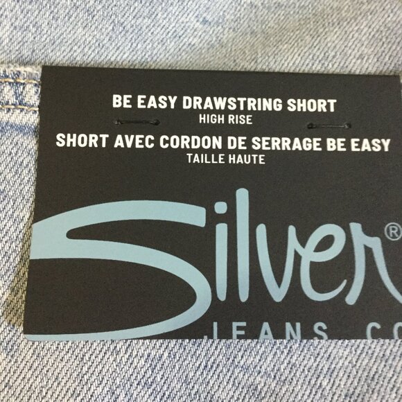 NWT Silver jean shorts 26 inch waist with 7inch inseam drawstring at waist - Picture 8 of 8